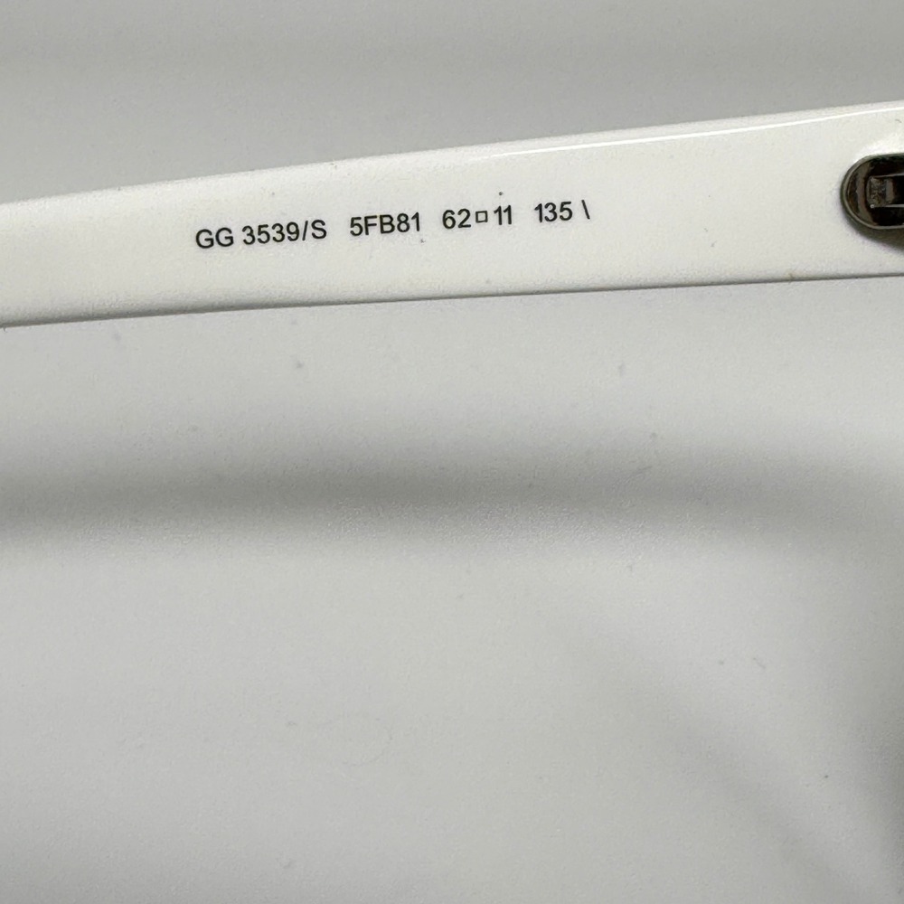 Gucci GG 3539/S 5FB81 Sunglasses Black White Web Stripe 62-11-135 Made in Italy - Picture 7 of 9